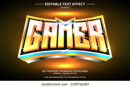 Gamer Yellow 3D Editable Text Effect Template