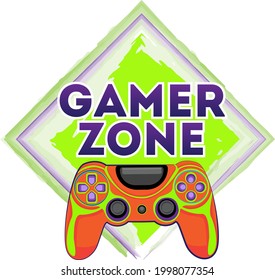 Gamer zone print. Joystick sublimation