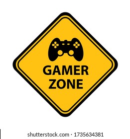 gamer zone sign on white background