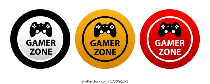 gamer zone sign on white background