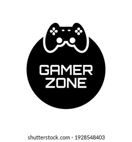 gamer zone sign on white background