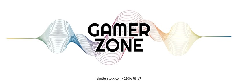 gamer zone sign on white background