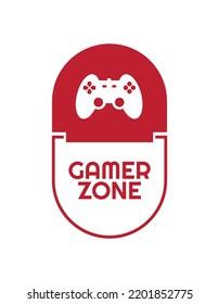 gamer zone sign on white background