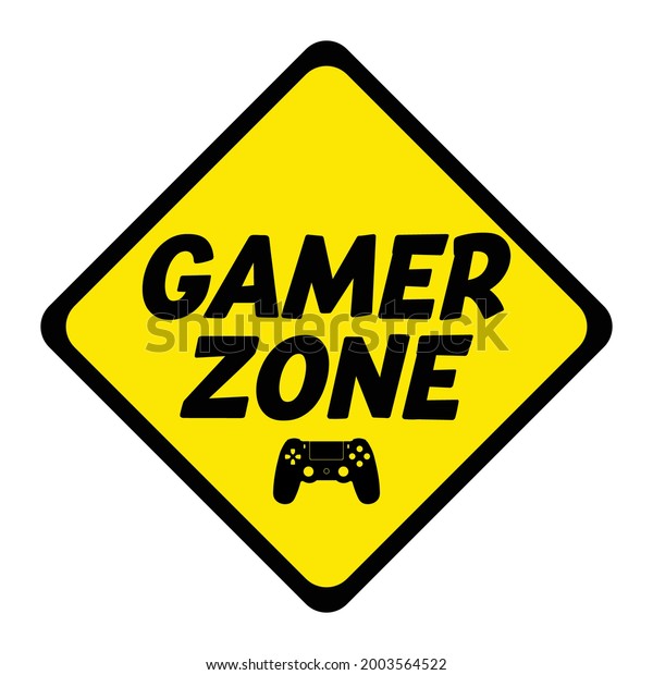 Gamer Zone Warning Sign Tshirt Poster Stock Vector (Royalty Free ...