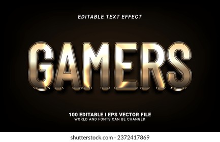gamers 3d style text effect illustration