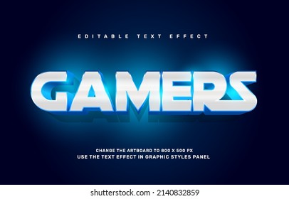 Gamers editable text effect template