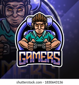 Gamers esport mascot logo design