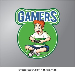 Gamers Illustration design badge