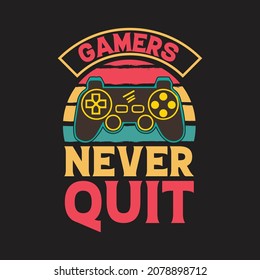 Gamer's never quit gaming t shirt design bundle