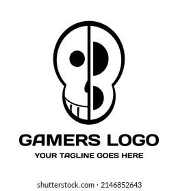 Diseño del logotipo del cráneo B de gamers