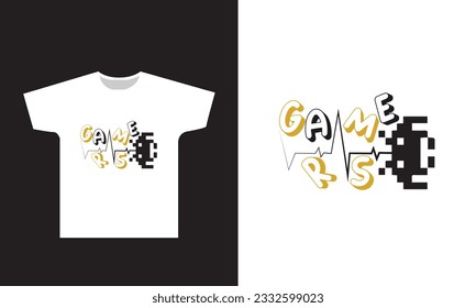 Gamers Typoraphy T-Shirt Design Graphic