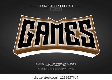 Games 3D editable text effect template