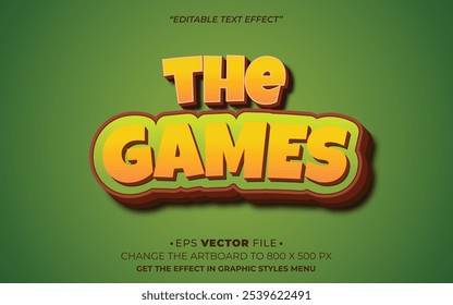 the games 3d text effect modern and playful