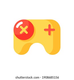 Games app vector flat color icon. Gameplay feature. PC, mobile and console games. Video gaming. Smartphone interface button. Cartoon style clip art for mobile app. Isolated RGB illustration
