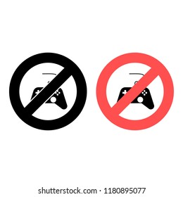 games ban, prohibition icon. Simple glyph vector of technology for UI and UX, website or mobile application on white background