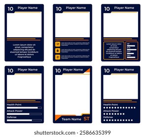 games bundle card border with classic theme and orange and navy color, for in-game materials and trading cards