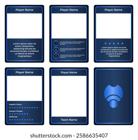 games bundle card border with classic theme and navy blue color, for in-game materials and trading cards