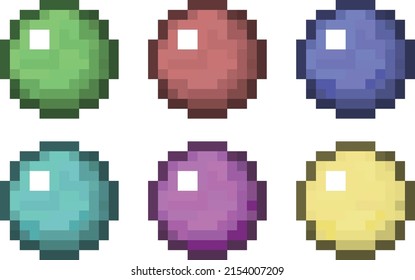 Games Concept, Resizable Vector, Pixel art, Balls