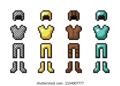 Games Concept, Resizable Vector, Pixel art, Armour suits