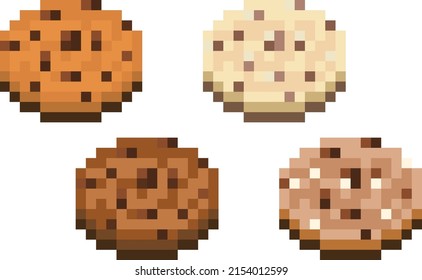 Games Concept, Resizable Vector, Pixel art, Cookies