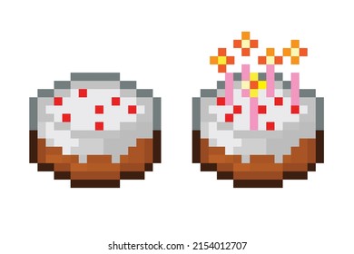 Games Concept, Resizable Vector, Pixel art, Cakes