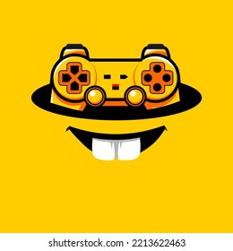 games console with smile vector illustration