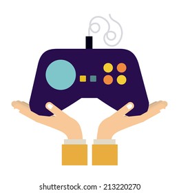 Games design over white background, vector illustration