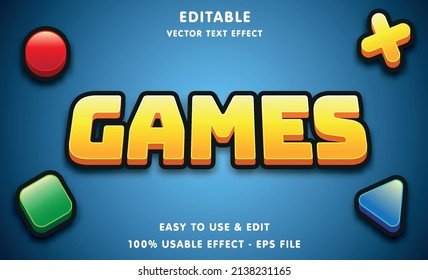 Games Editable Text Effect With Modern And Simple Style, Usable For Logo Or Campaign Title