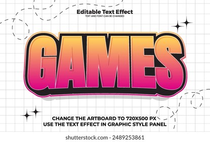 Juegos efecto de texto editable en estilo de tendencia moderna