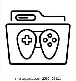 Games folder icon in linear style 