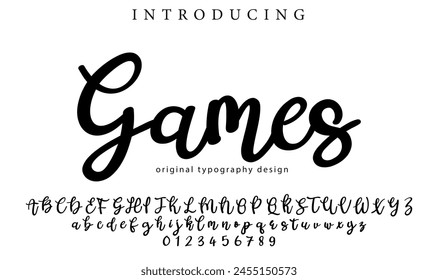 Games Font Stylish brush painted an uppercase vector letters, alphabet, typeface