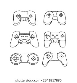 games hand drawn doodle illustrations vector set