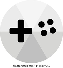 Games icon. Smartphone customise android launcher. Trendy round design with a shade effect white background.
