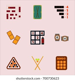 games icons set, table games collection