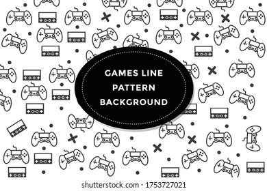 Games Line pattern background. can be applied in books, mugs, packaging and many others