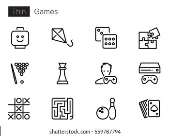 Games Line Vector icons set