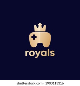 games logo with gamepad and crown