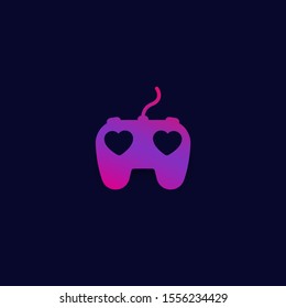 games logo with gamepad and hearts