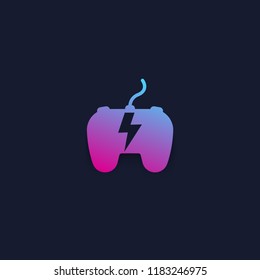 games logo with gamepad, vector