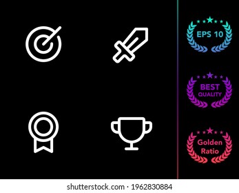 Games modern line icon vector set.