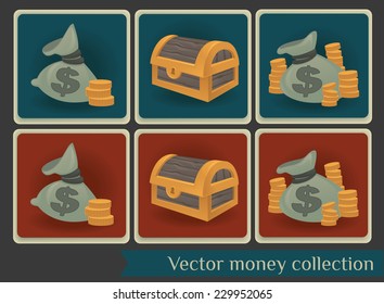 games money, vector cartoon collection,