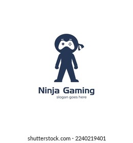 Games Ninja simple Logo icon design. japanese ninja gaming logo Template