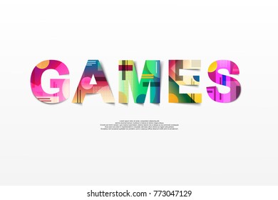 Games ord creative design Concept . Modern Vector Illustration concept of word games