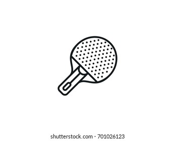 games racket, ping pong table, flat icon