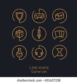 Games set line icons