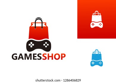 Games Shop Logo Template Design Vector, Emblem, Design Concept, Creative Symbol, Icon