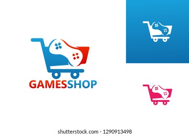 Games Shop Logo Template Design Vector, Emblem, Design Concept, Creative Symbol, Icon