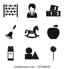 Games with sister icons set. Simple set of 9 games with sister vector icons for web isolated on white background