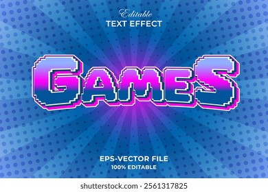 games text effect editable template