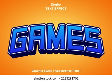 games text effect with graphic style and can be edited.